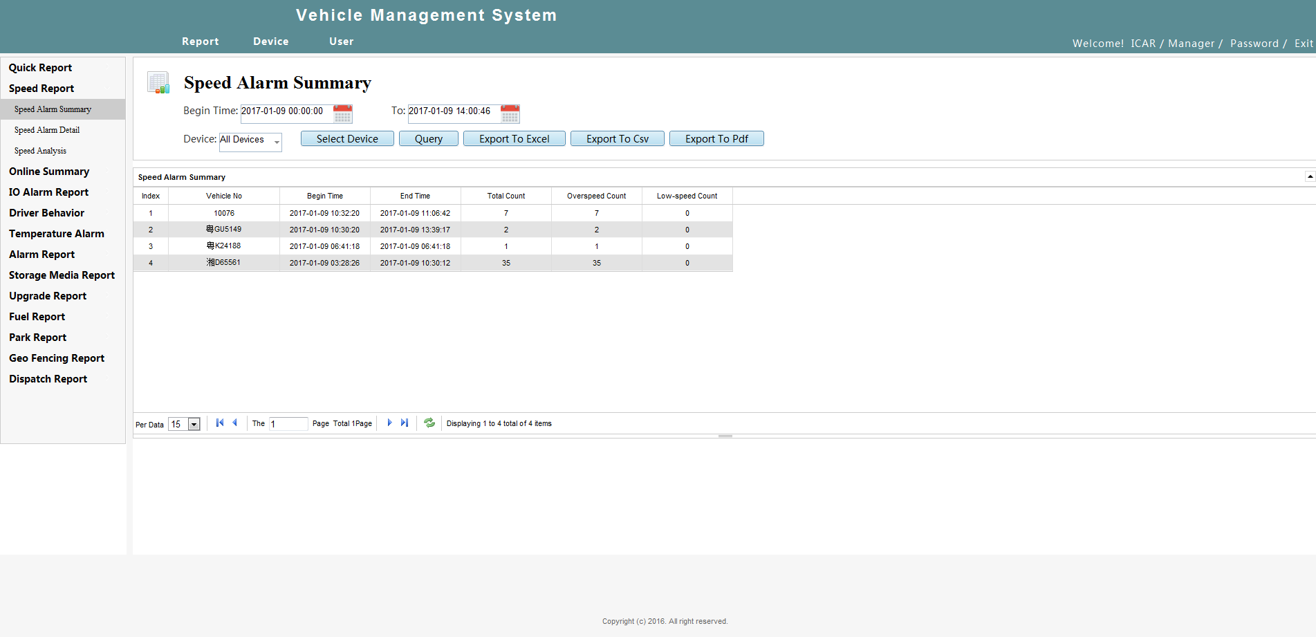 Intelligent vehicle monitoring system - WEB Client Picture2