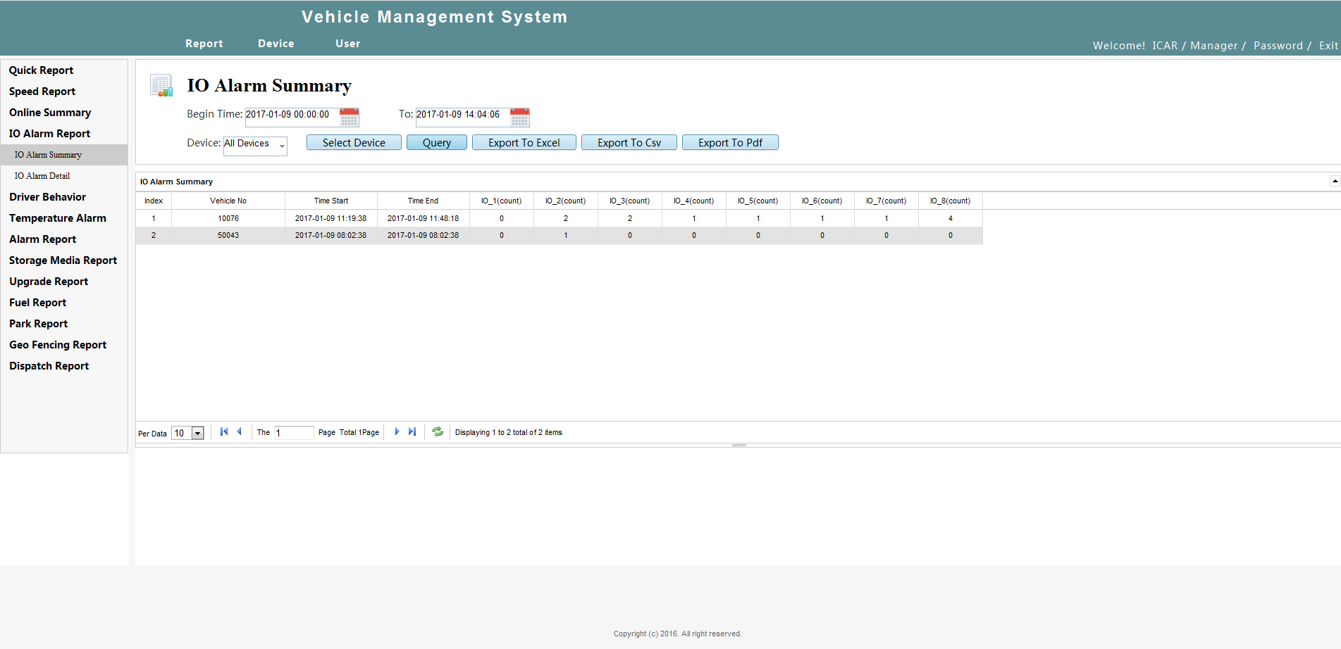 Intelligent vehicle monitoring system - WEB Client Picture4