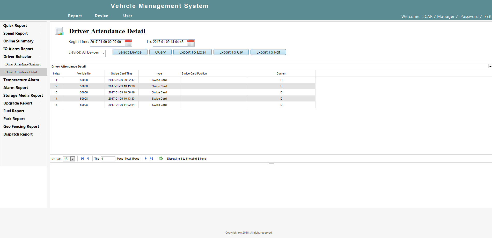 Intelligent vehicle monitoring system - WEB Client Picture5