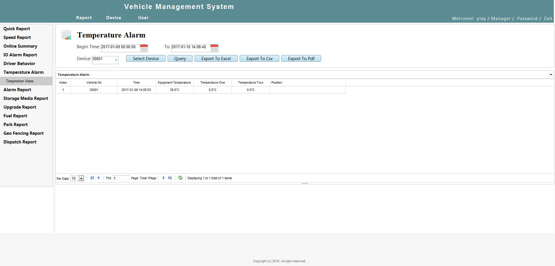 Intelligent vehicle monitoring system - WEB Client Picture6