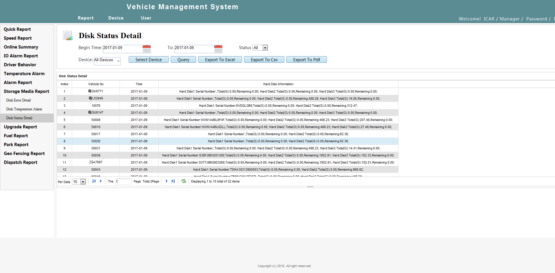 Intelligent vehicle monitoring system - WEB Client Picture8