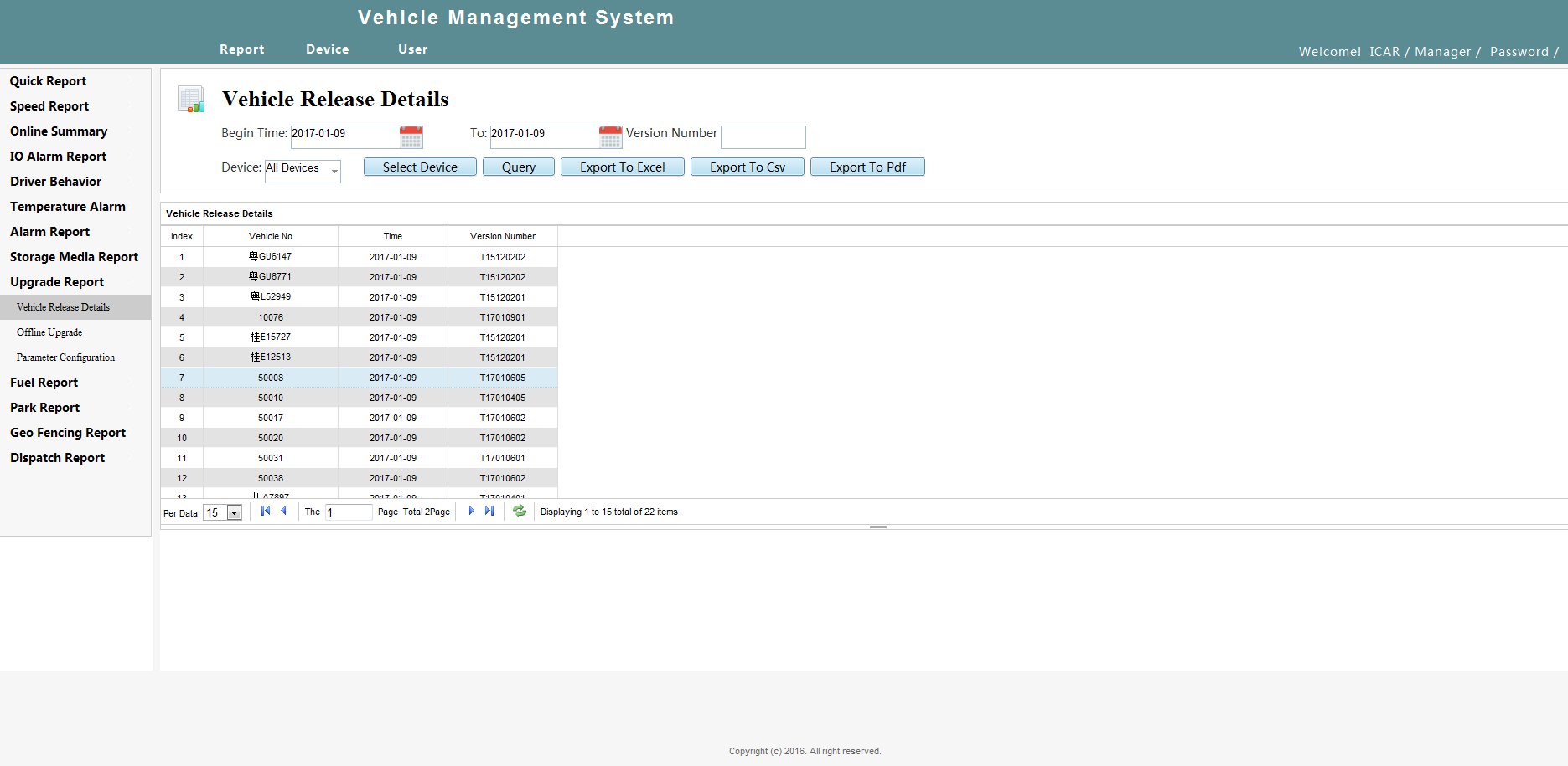 Intelligent vehicle monitoring system - WEB Client Picture9