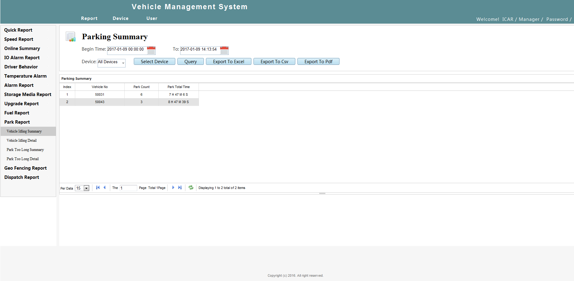 Intelligent vehicle monitoring system - WEB Client Picture11