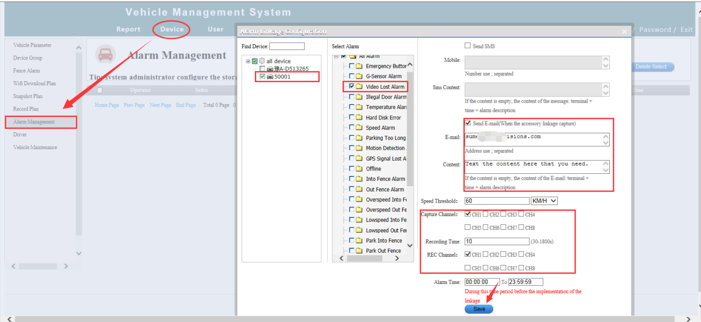 How to config alarm email for Vehicle Mobile Dvr Picture4