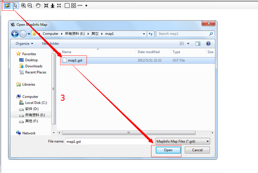 How to use Mapinfo load the map Picture12