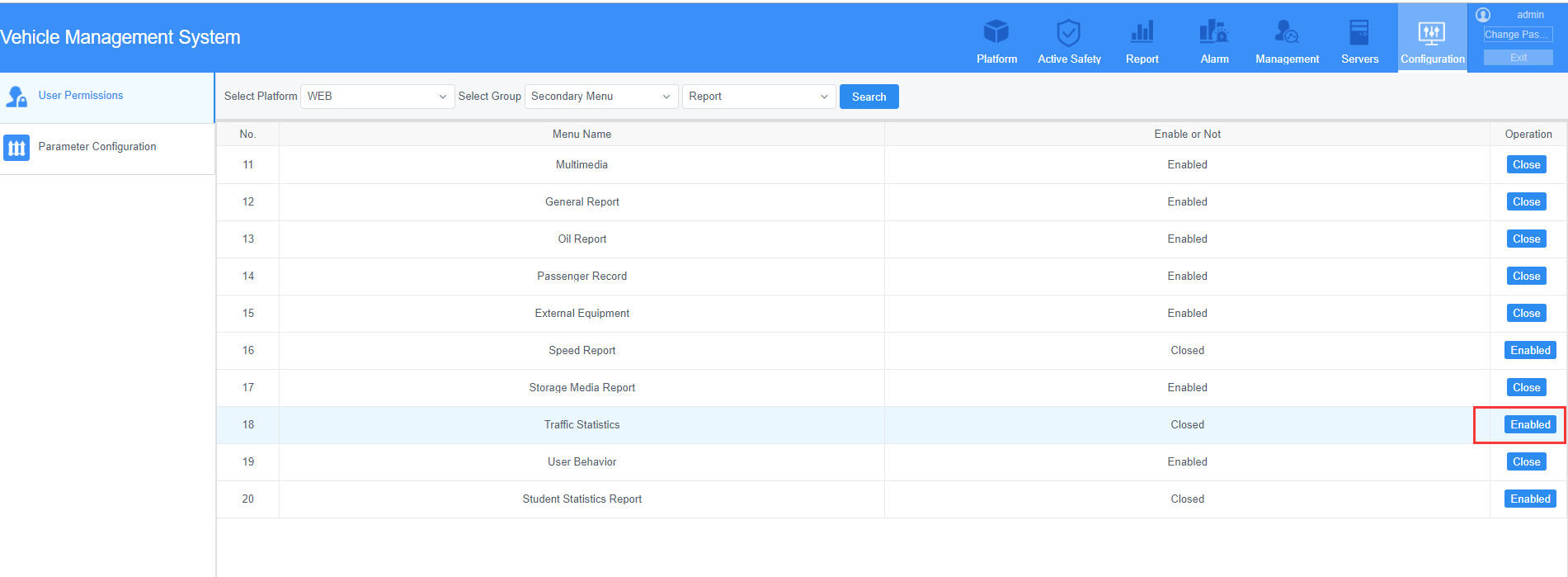 How to enable the passenger counter report Picture1