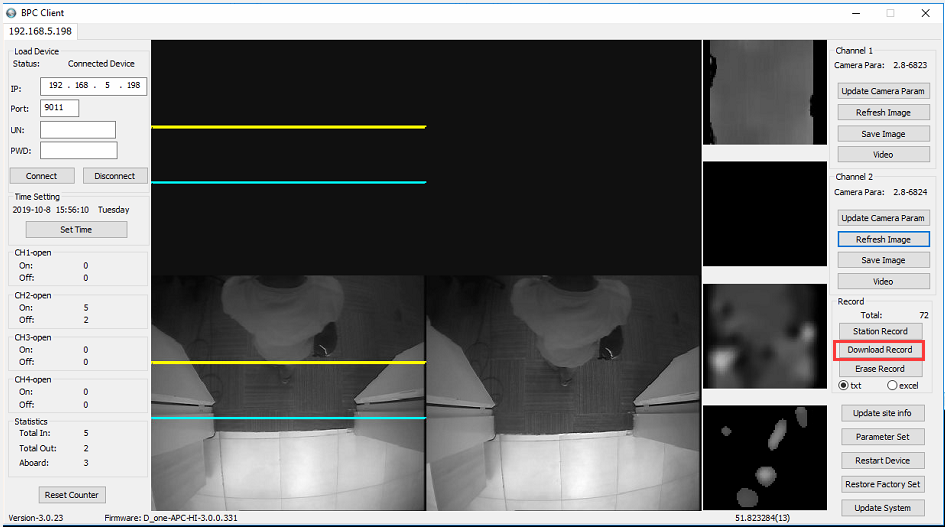 How to export counts data from Passenger Counter Picture5