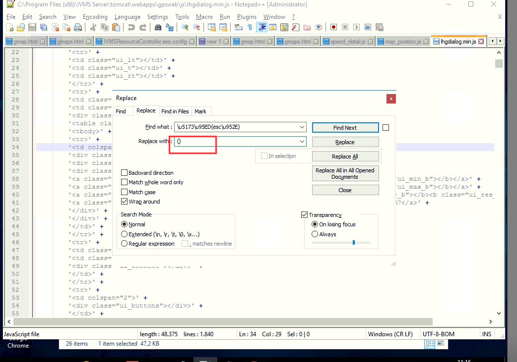 How to fix the Chinese term for ESC on web when load map Picture4