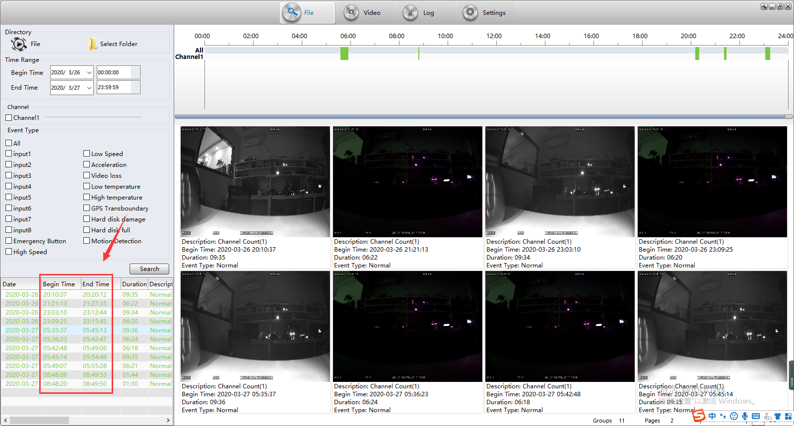 How to identify the H265 video's start time and end Picture4