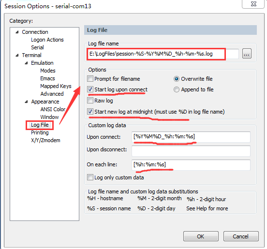 How to get MCU debug log using SecureCRT Picture5