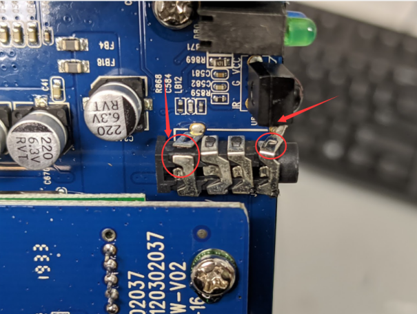 How to solder the AV output component Picture1
