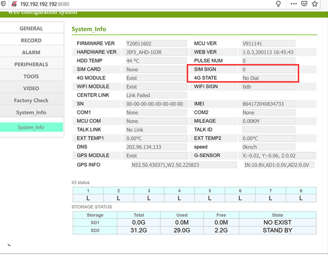 How to check if JI3 can not find SIM card Picture1