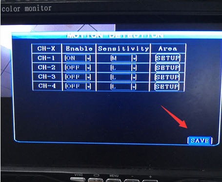 How to test Motion detection alarm on the MDVR Picture6