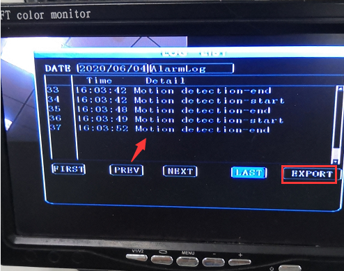 How to test Motion detection alarm on the MDVR Picture13