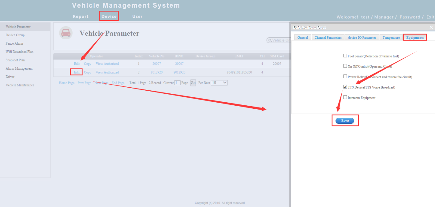 How to send TTS the MDVR Picture1