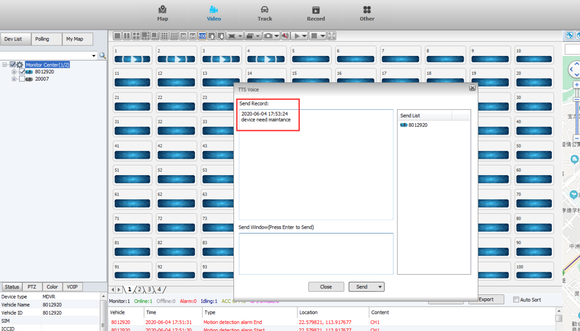 How to send TTS the MDVR Picture4