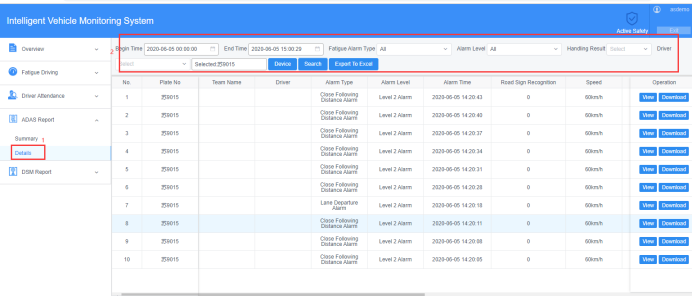 How to search the Statistics and details of ADAS DSM Picture5