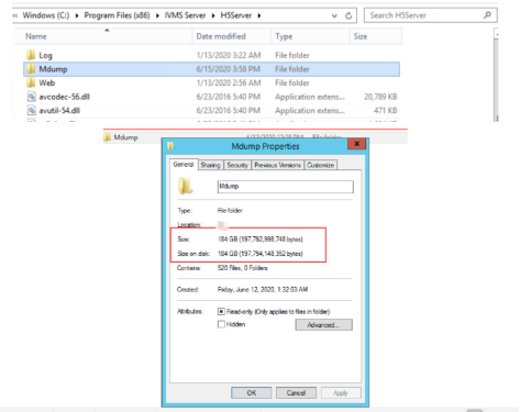 How to solve the problem that Server keep creating lots of files in Mdump Picture1