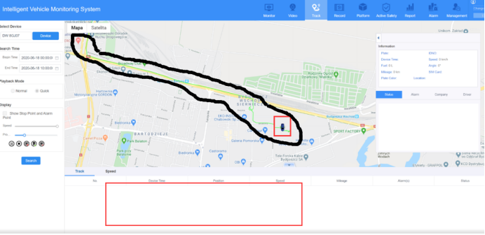 How to solve the issue about history tracking data is empty but car can move Picture1