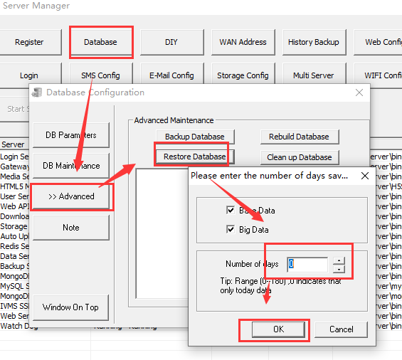 How to move the old server date new side via IVMSDBBackup file Picture2