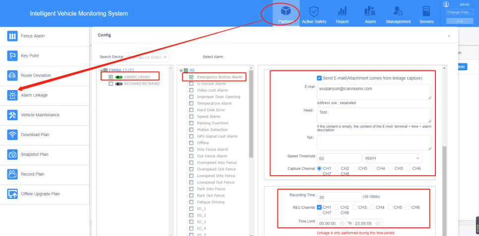 How to config alarm email for Vehicle Mobile Dvr Picture5