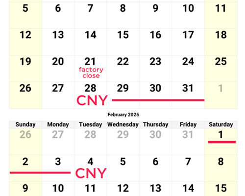 Reminder: Chinese New Year 2025 last shipping dates